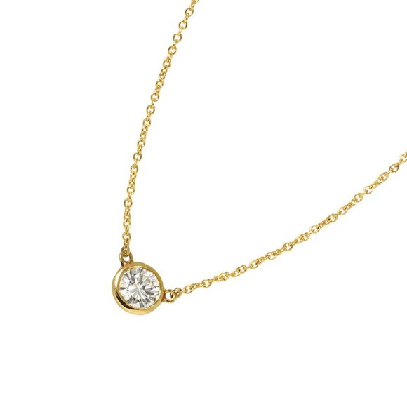 TIFFANY Co. By The Yard Diamond Necklace 18K YG 750 90276462 - Picture 1 of 7